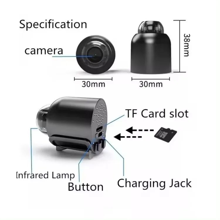 CCTV Camera Night Vision Full HD X5 Portable Indoor Micro Wifi Video Cam Home Remote Mobile Phone Monitor Mini Wireless Surveillance Camera