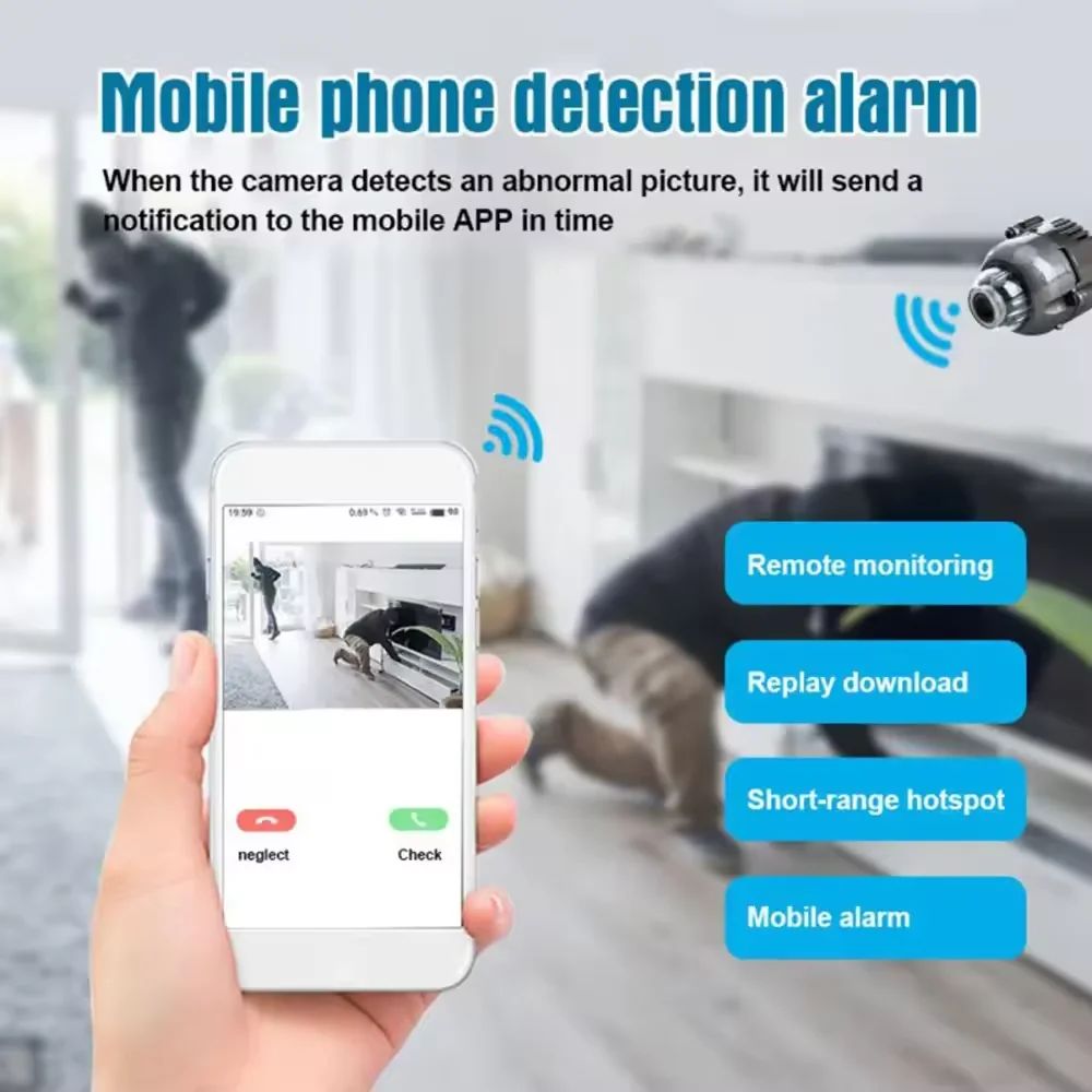 CCTV Camera Night Vision Full HD X5 Portable Indoor Micro Wifi Video Cam Home Remote Mobile Phone Monitor Mini Wireless Surveillance Camera