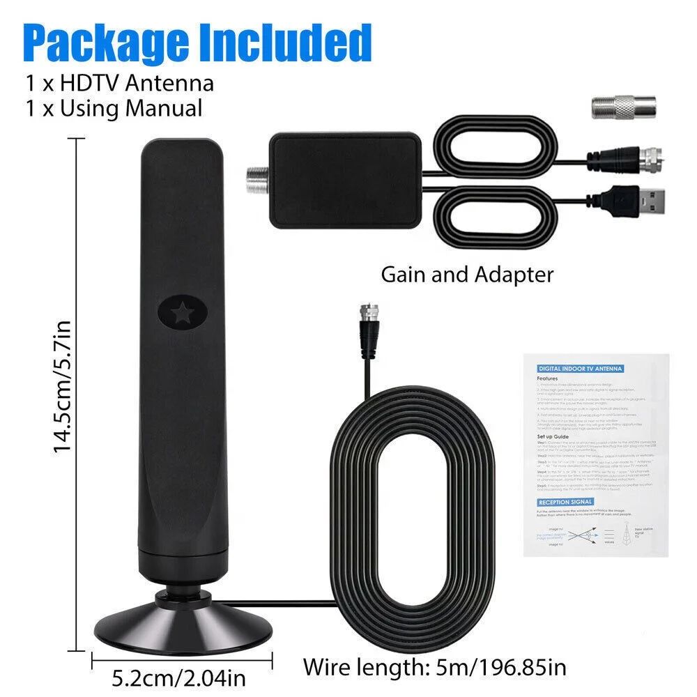 Digital TV Aerial Antenna Indoor HDTV Antenna With Smart Signal Digital TV Antenna (Full HD ready