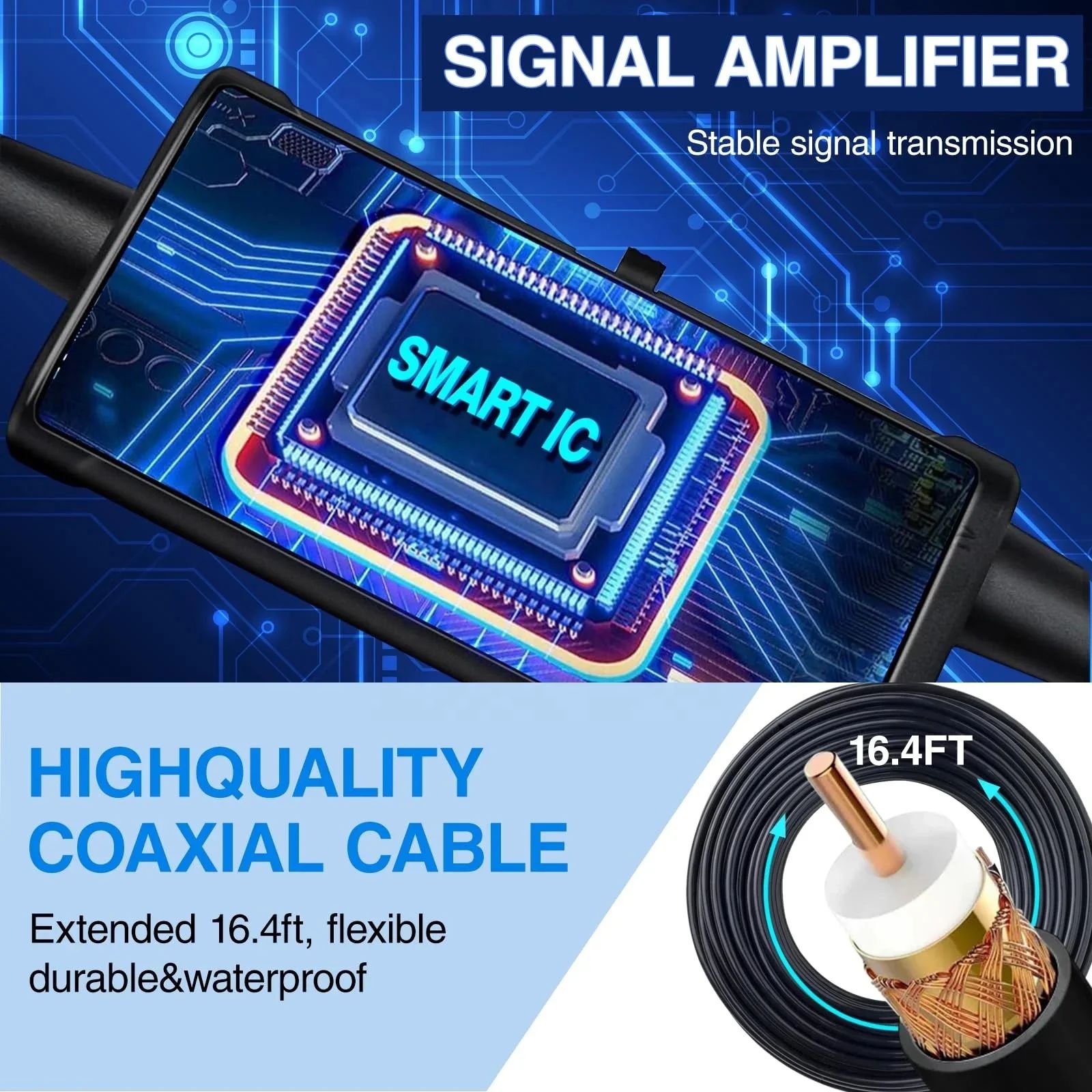 Digital TV Aerial Antenna Indoor HDTV Antenna With Smart Signal Digital TV Antenna (Full HD ready