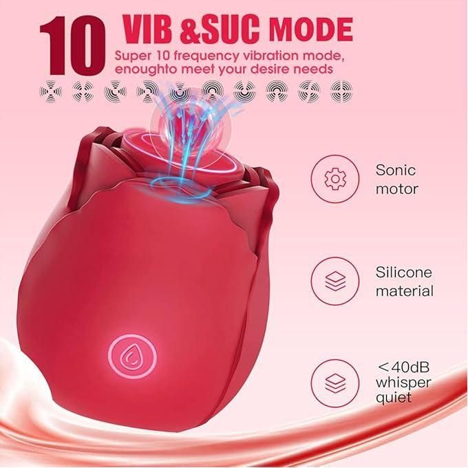 Rose Sex Toy Sucking Vibrator - Women Sex Toys Rose Adult Toy Vibrators, Female Sex Toy For Couples Dildo Suction Vibrator For Nipples Clitoral Adult Sex Toys