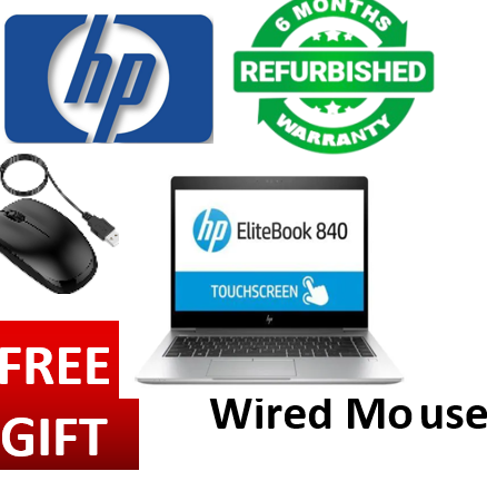 Refurbished HP 840 G1 Intel core i5 4th 8GB RAM 500GB SSD 14 Inches FHD Display Plus FREE WIRED MOUSE