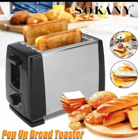 Sokany Stainless Steel Pop up Toaster - 2 Slice for Toasting Breads, Waffles