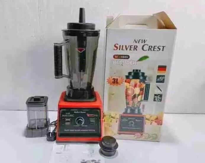 8000 Watts Silver crest commercial blender 3.0 litre Jug and grinder Jug, Commercial With Mixer Grinder Heavy Duty Machine Portable Ice Smoothie Blenders, Medium, Red& Black