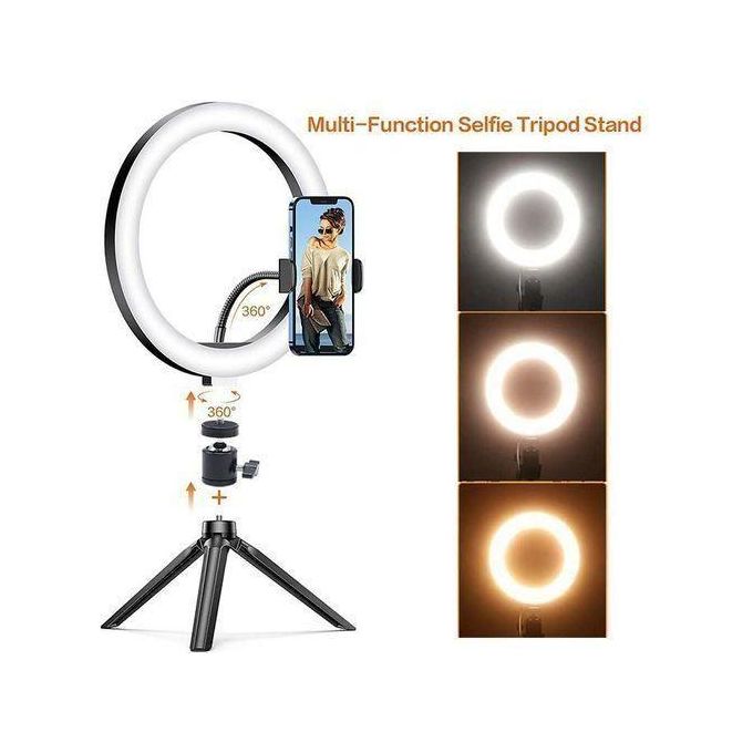 10" LED Selfie Ring Light Circle Fill Light Dimmable Round Lamp Makeup Photography RingLight