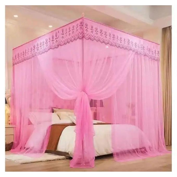 pink Four Stand Metallic Mosquito Net