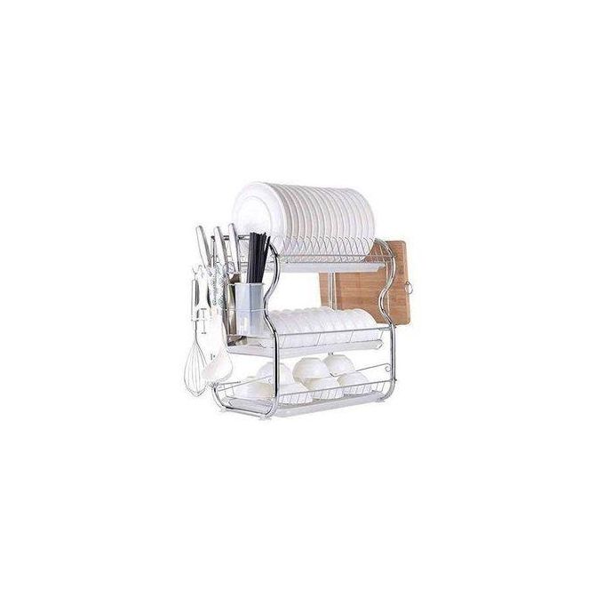 3 Layer Tier Stainless Steel Dish Drainer Drying Rack