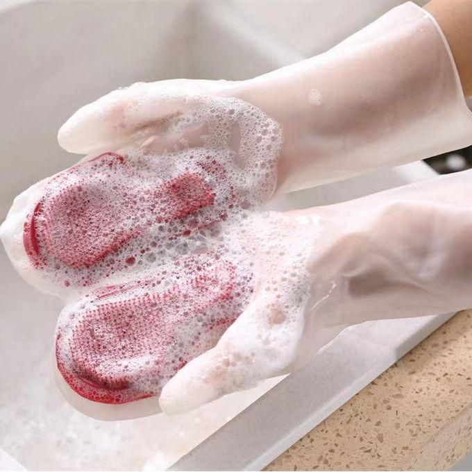 2 Silicone Reusable Zero Waste Kitchen Gloves Dish Washing Gloves Wet and Dry Glove (Free Size)