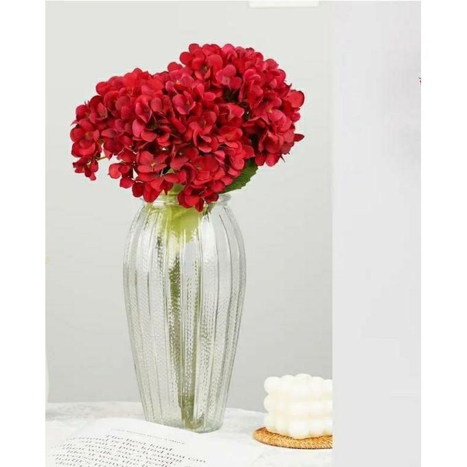 RIBBED Glass flower vase