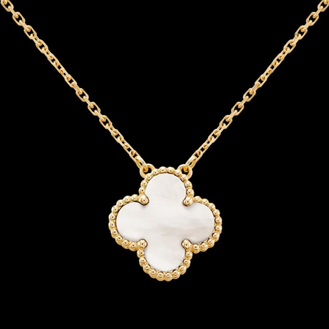 Bestselling 4-leaf clover pendant necklace features a gold-coated design, symbolizing luck and positivity. A perfect accessory for any occasion, it adds a touch of charm and elegance to your style.