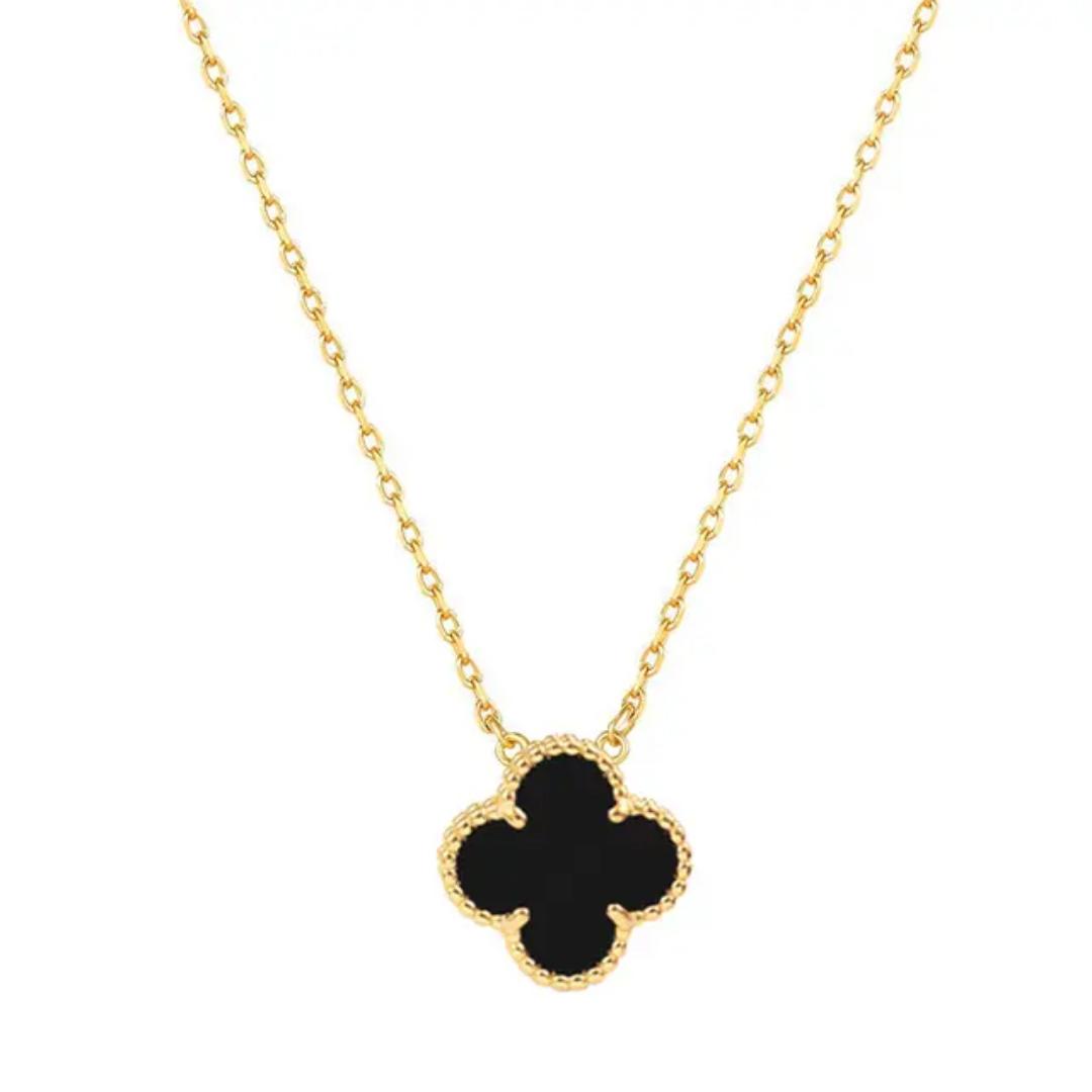 Bestselling 4-leaf clover pendant necklace features a gold-coated design, symbolizing luck and positivity. A perfect accessory for any occasion, it adds a touch of charm and elegance to your style.
