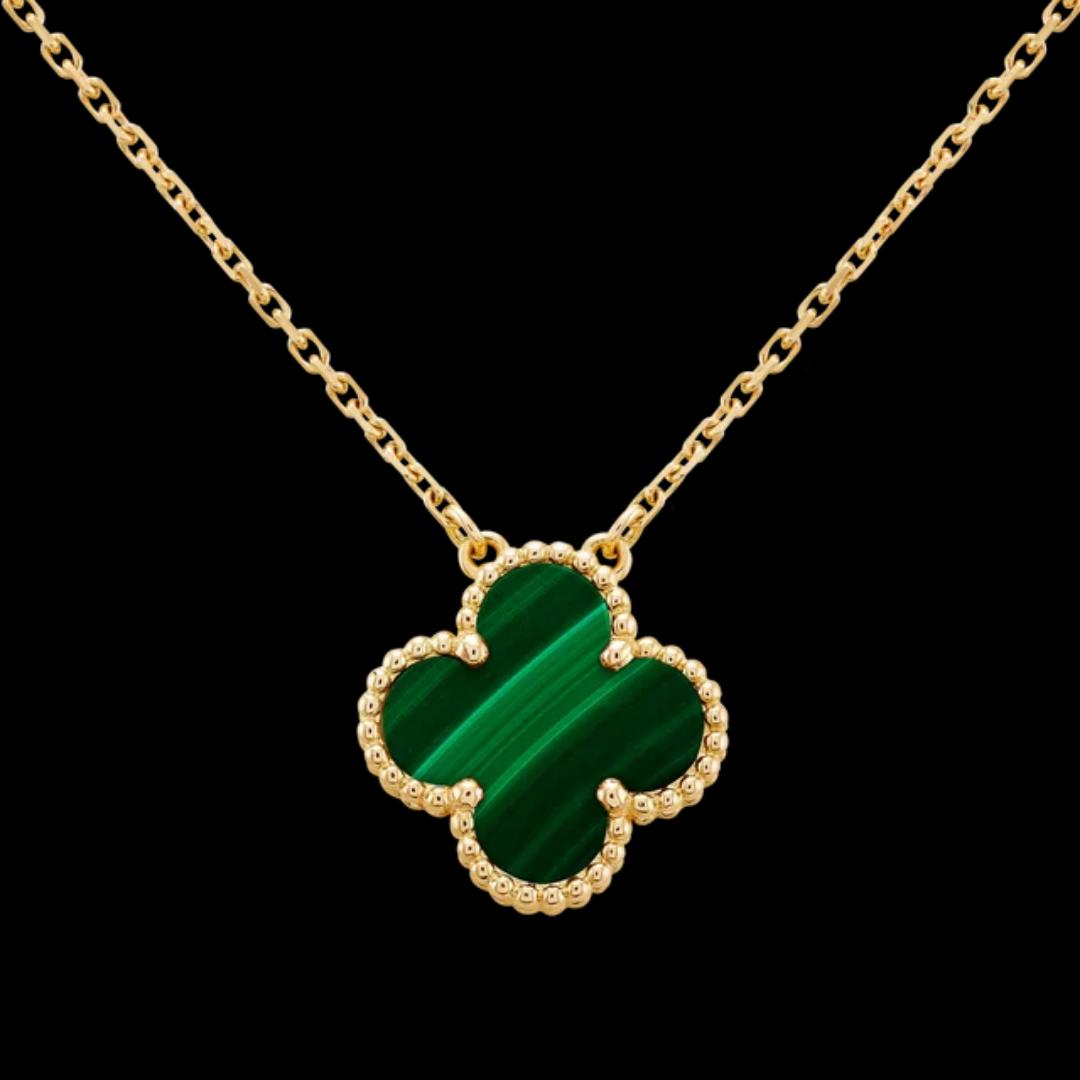 Bestselling 4-leaf clover pendant necklace features a gold-coated design, symbolizing luck and positivity. A perfect accessory for any occasion, it adds a touch of charm and elegance to your style.