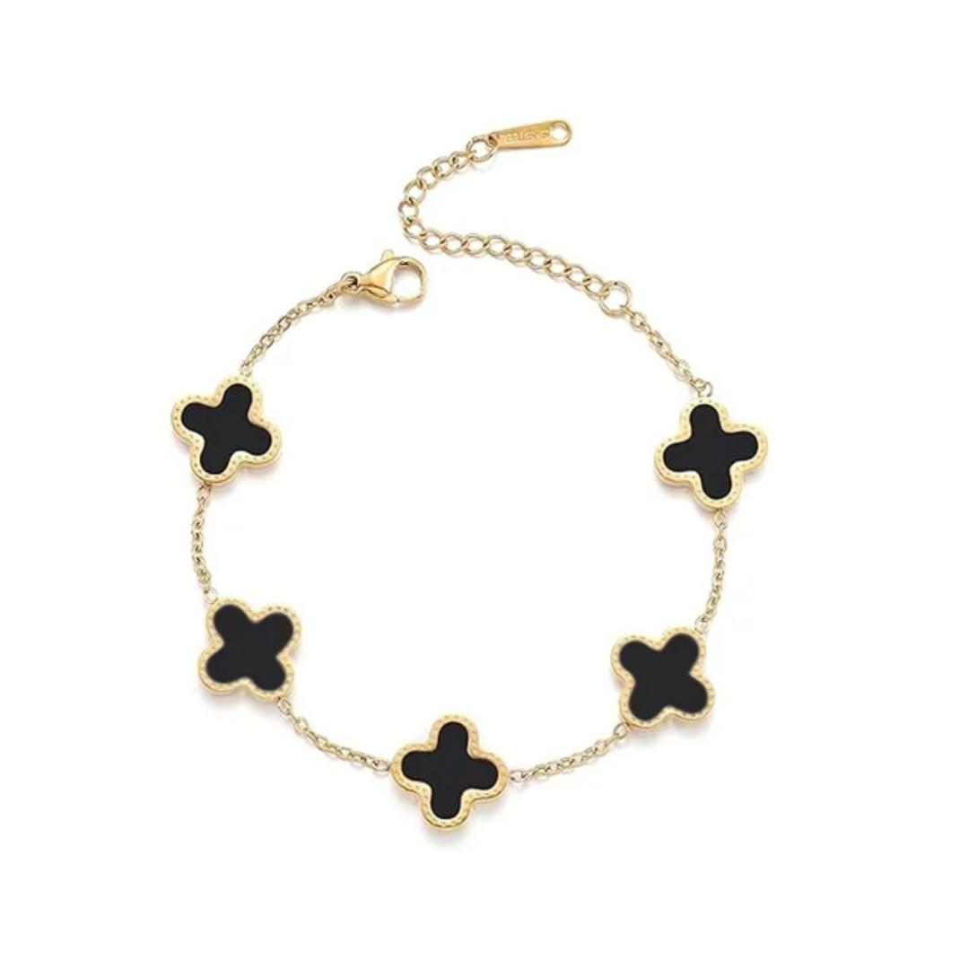4 Clover Van Cleef Bracelet – Fashionable, Classy, Hypoallergenic, Gold-Coated Stainless Steel, Non-Tarnish, Best-Selling Accessory for Timeless Elegance and Style.