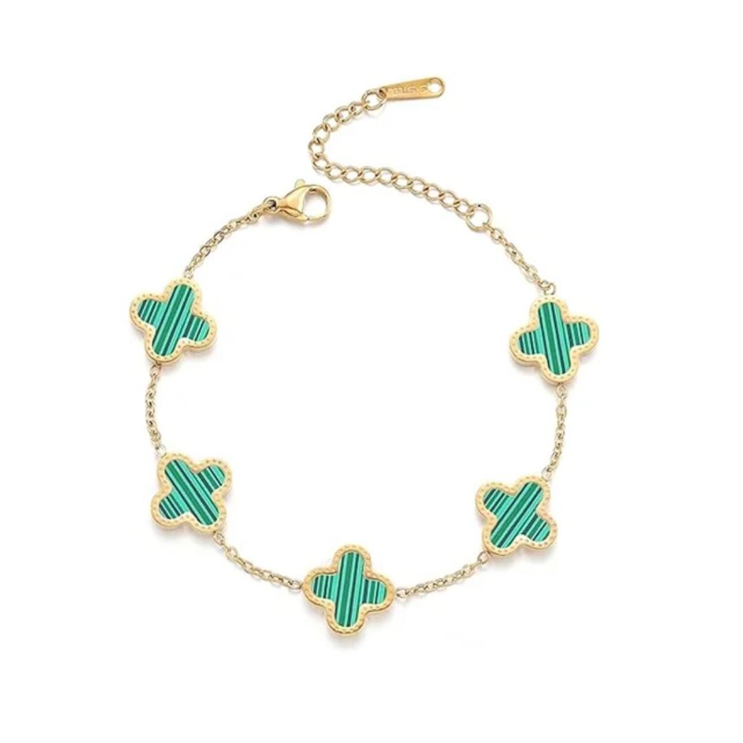 4 Clover Van Cleef Bracelet – Fashionable, Classy, Hypoallergenic, Gold-Coated Stainless Steel, Non-Tarnish, Best-Selling Accessory for Timeless Elegance and Style.