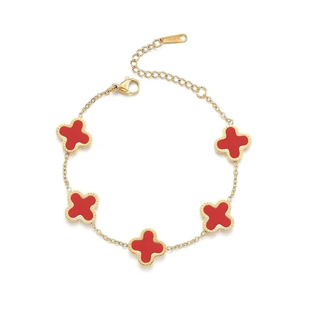 4 Clover Van Cleef Bracelet – Fashionable, Classy, Hypoallergenic, Gold-Coated Stainless Steel, Non-Tarnish, Best-Selling Accessory for Timeless Elegance and Style.