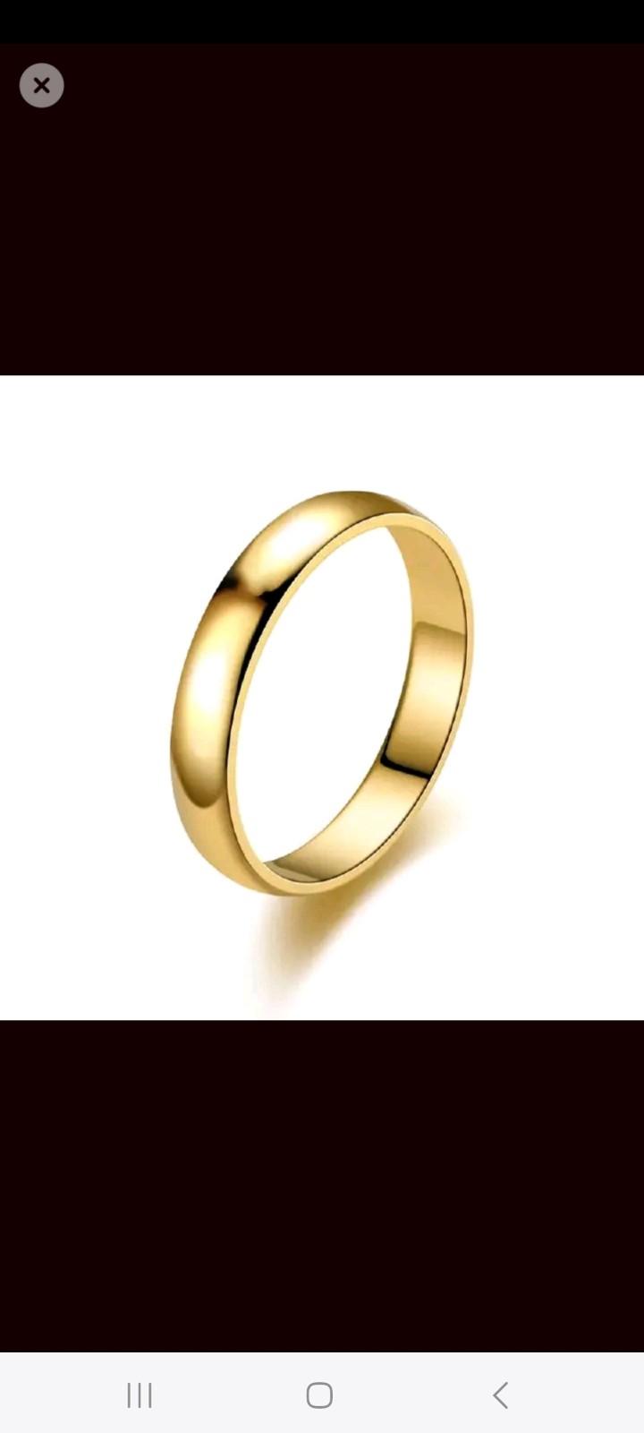 "2PCS Gold-Coated Couple Ring Set for Wedding, Engagement, or Promise Rings - Elegant Matching Bands for Him and Her"