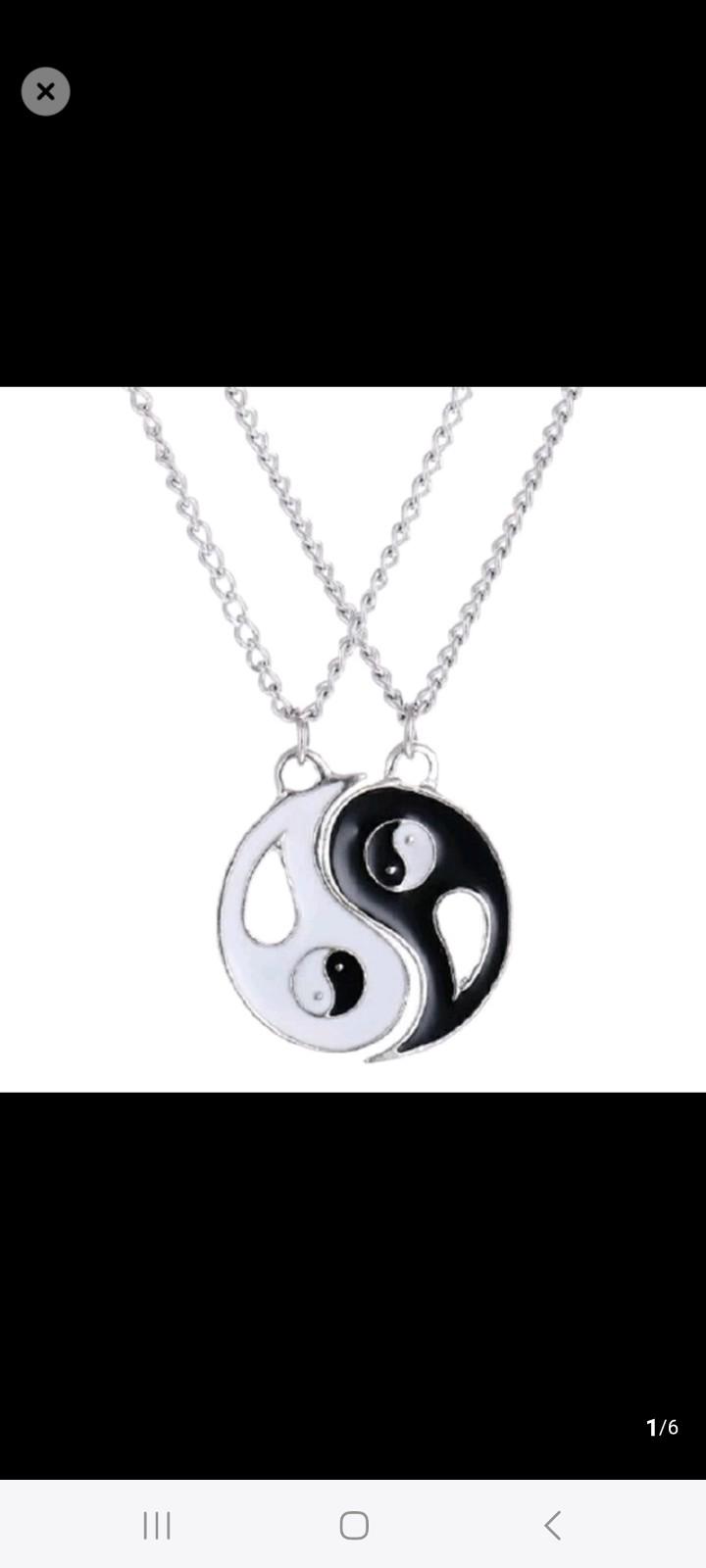 Couple Jewelry yin yang broken Necklaces  Best Friend  Pendant  2 Charms Best Friends  Necklace