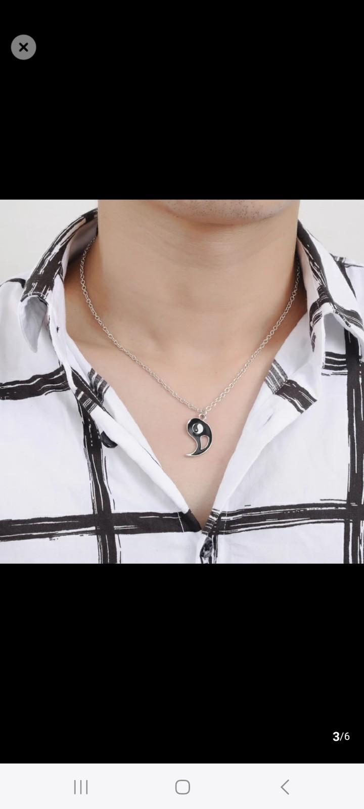 Couple Jewelry yin yang broken Necklaces  Best Friend  Pendant  2 Charms Best Friends  Necklace