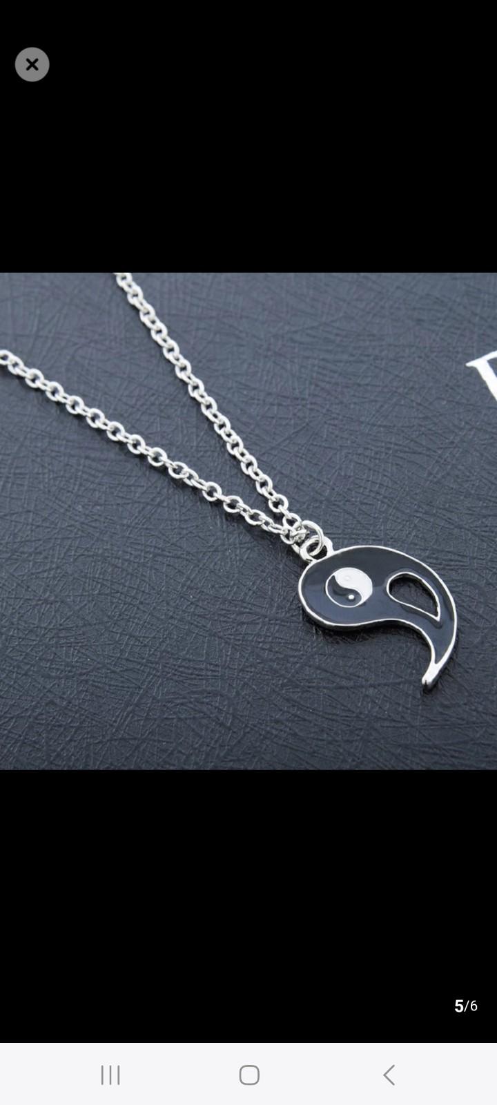 Couple Jewelry yin yang broken Necklaces  Best Friend  Pendant  2 Charms Best Friends  Necklace