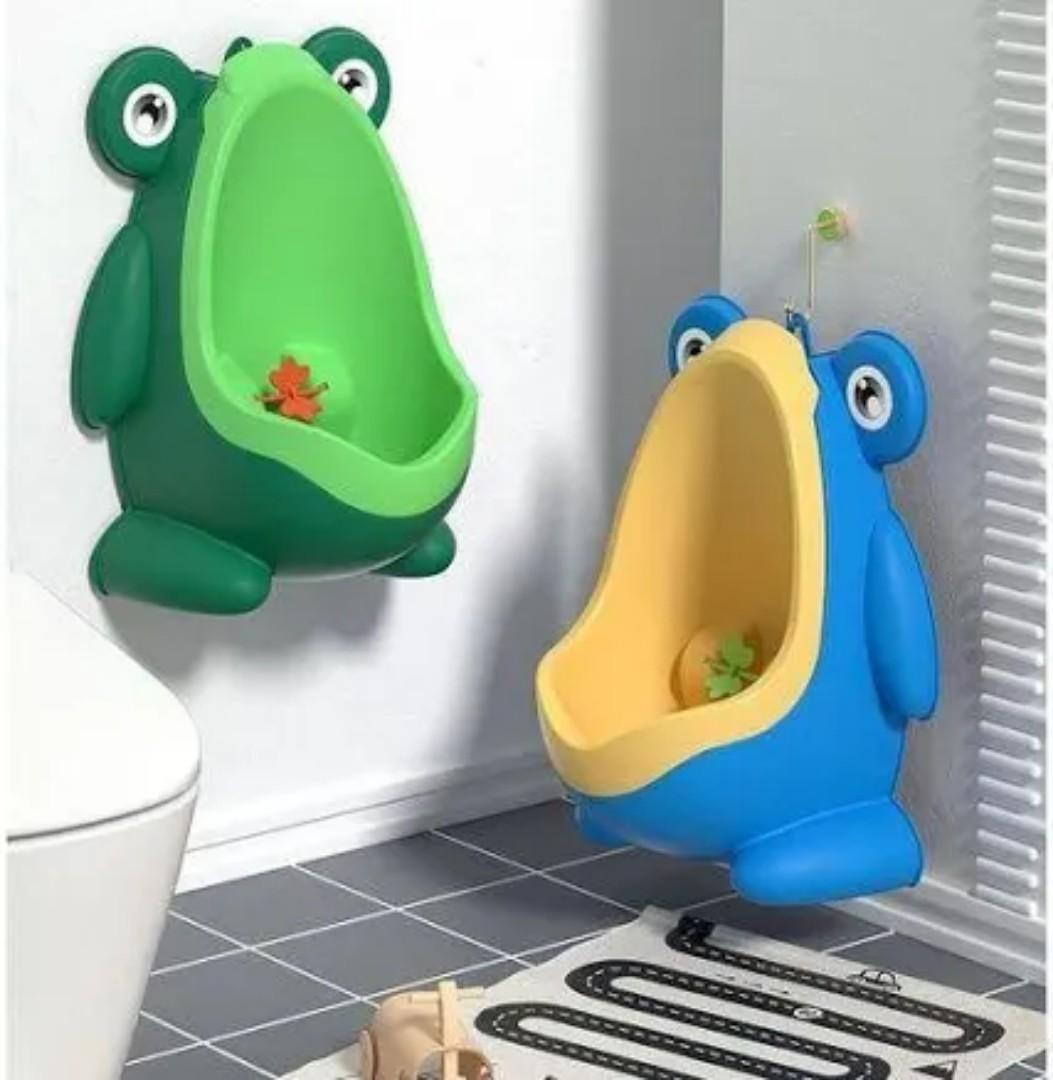 Frog Boy Potty Training Urinal – Wall-Mounted Toddler Toilet with Spinning Target, Removable Bowl, Adjustable Height, Fun & Engaging Design for Boys Learning to Pee – Easy to Clean & Install