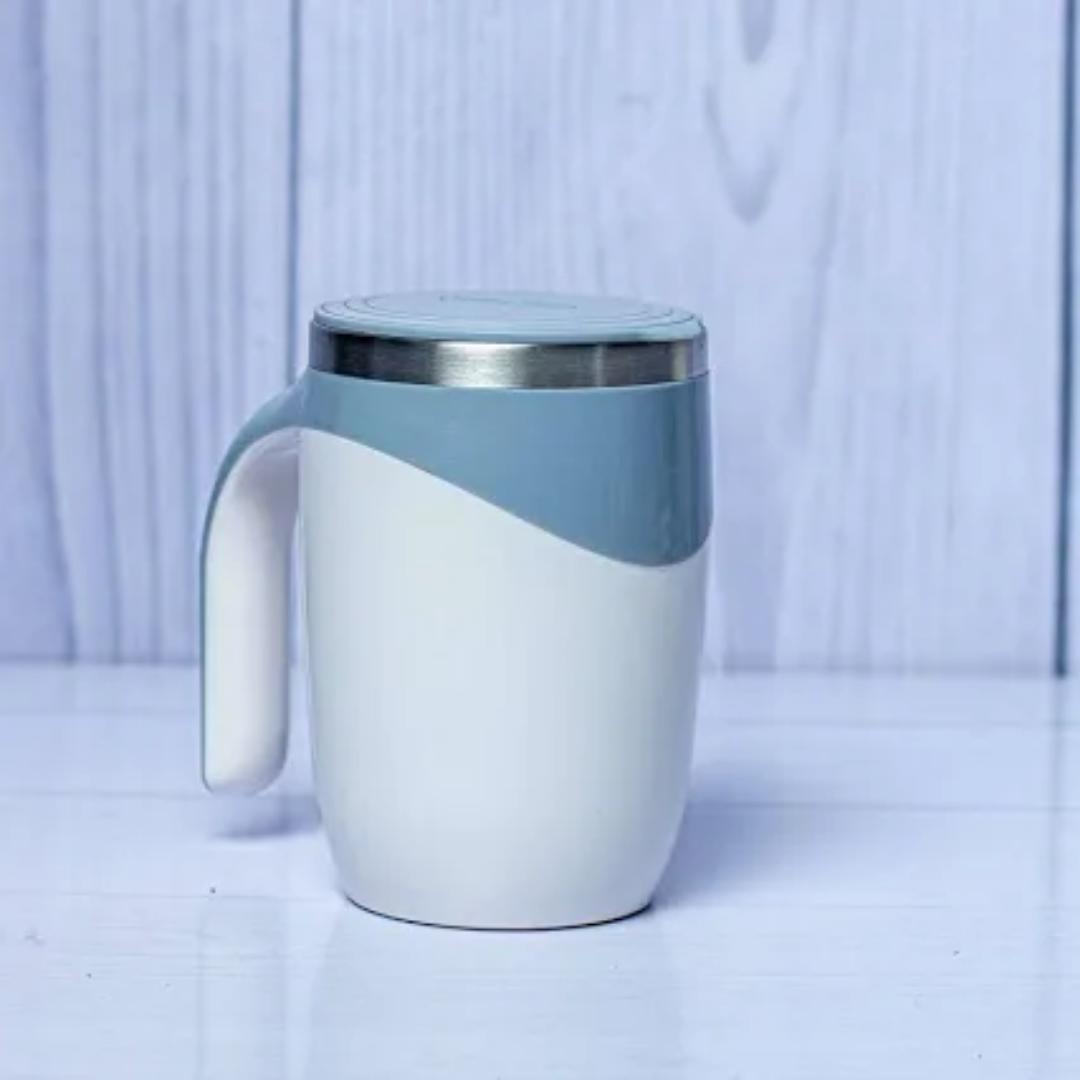 AAA Battery Powered 380ml Stainless Steel Magnetic Self Stirring Coffee Mug – Portable Auto Mixing Cup for Coffee, Tea, Protein Shakes, Hot Chocolate & More – Spill-Resistant Travel Mug