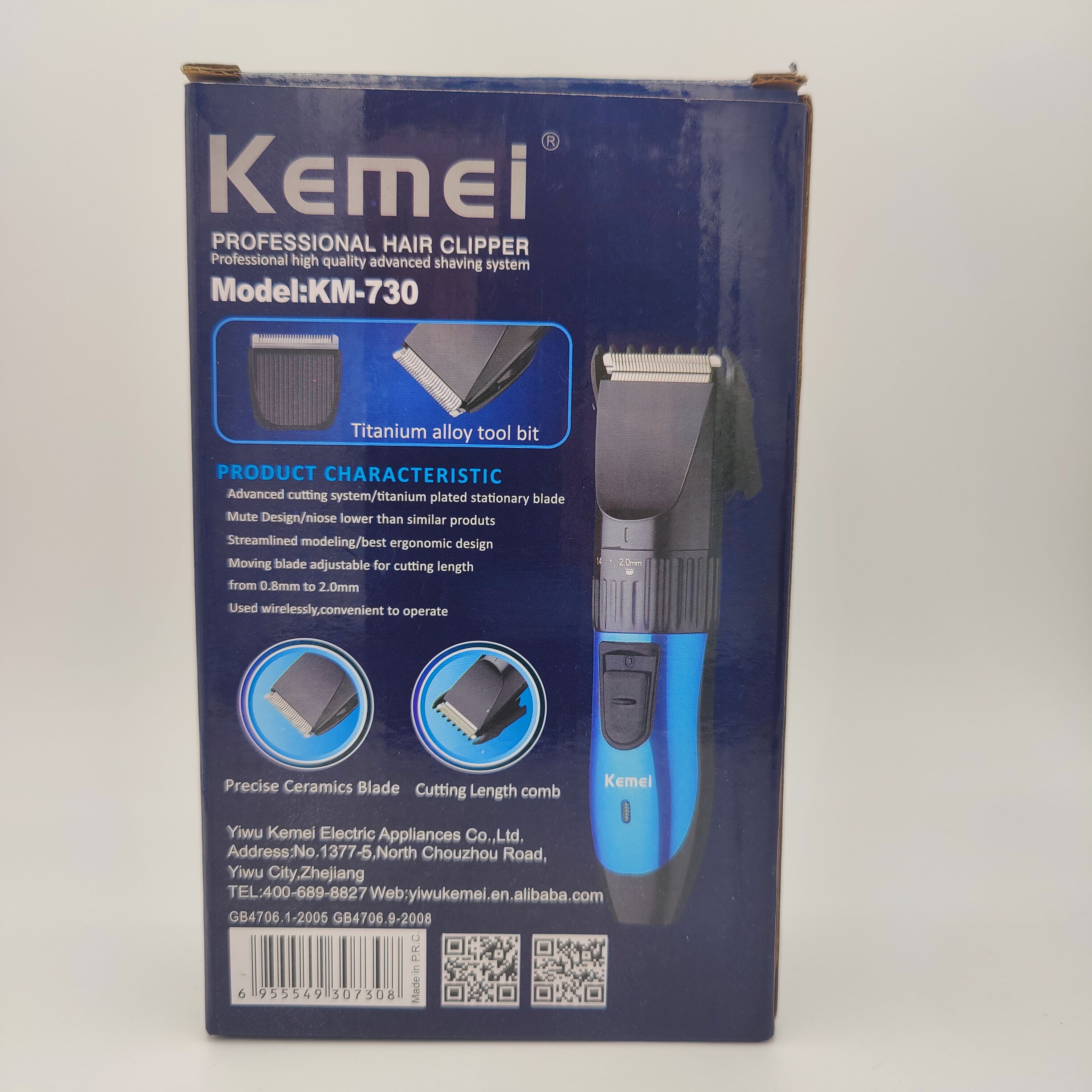 KEMEI KM-730 rechargeable Professional Hair Clipper adult Stainless Razor Hair Trimmer Hair Cutting machine