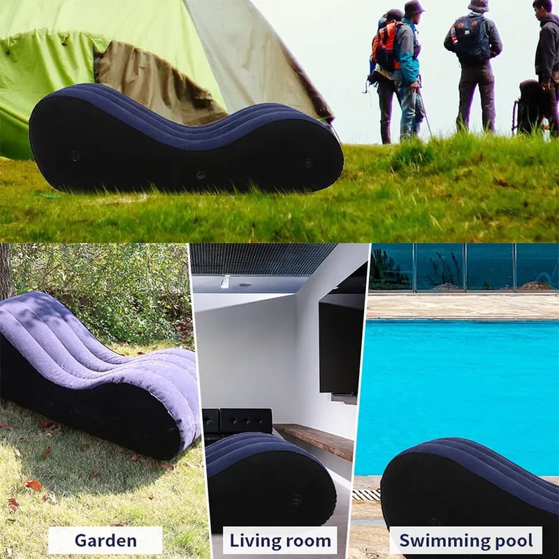 *Inflatable love bed*✨️📌Multi functional Inflatable Couch: Whether it is indoors or outdoors, whether it is reading or sleeping or relaxing with a massage, the air couch is your idea choice.
Ergonomi
