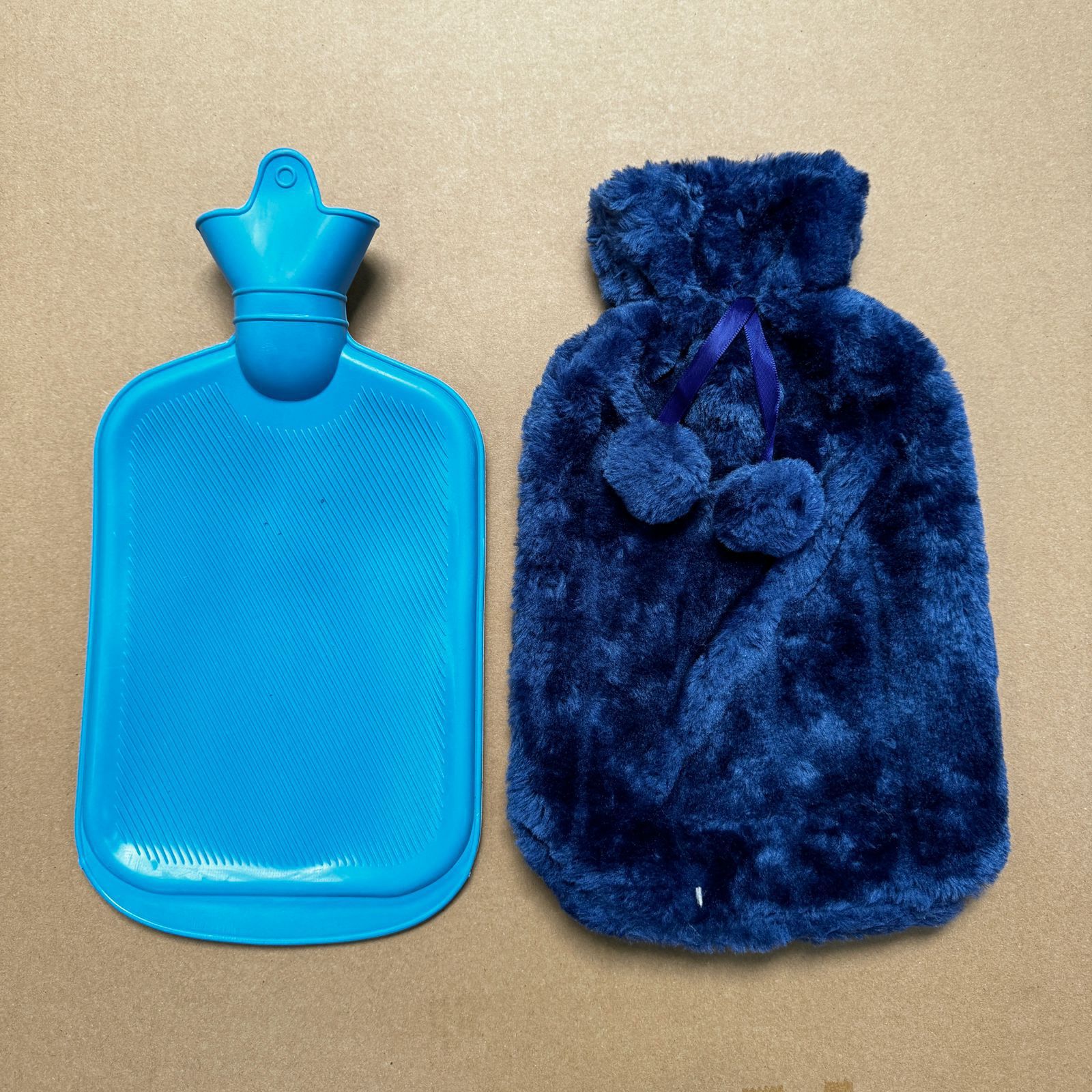 Hot Water Bottle with Fur Fleece Cover 2L