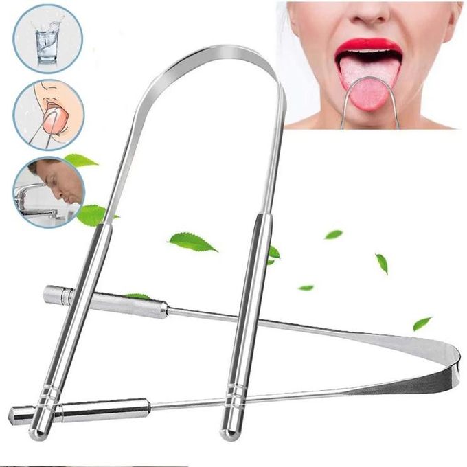 Tongue Scraper Stainless Steel Tongue Cleaner Bad Breath Removal Oral Hygiene Care Tongue Brush Tool