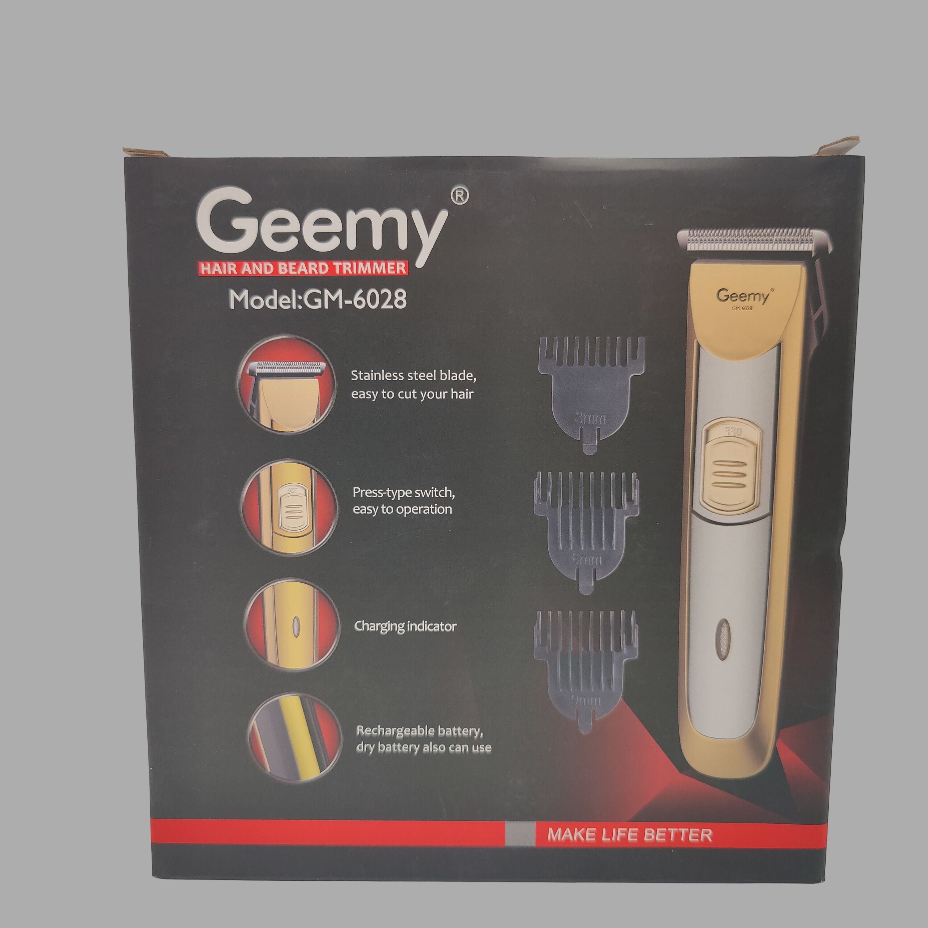 GM-6028 Electric hair trimmer beard trimer for men stubble trimmer precision cutter hair cutting machine haircut 220-240v