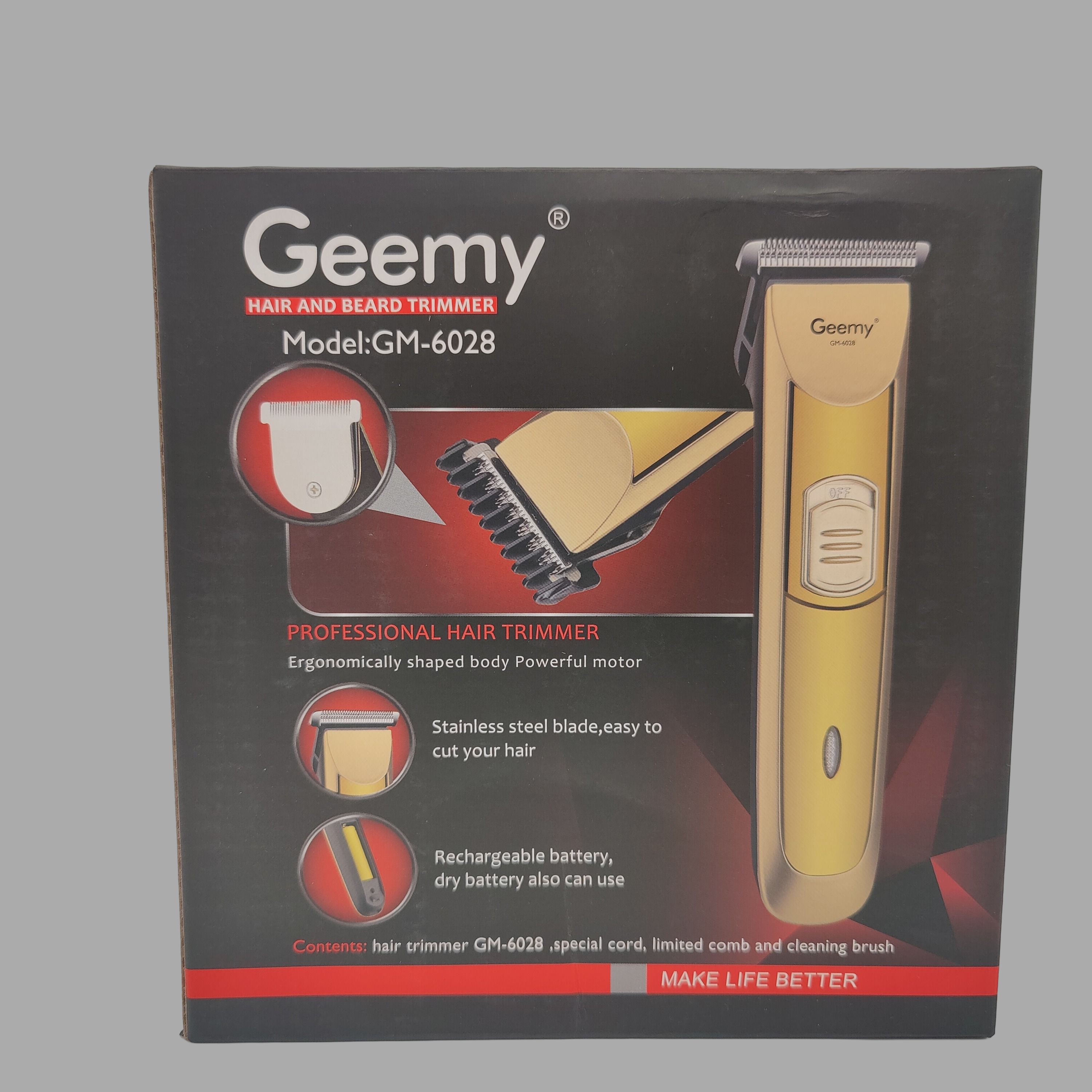 GM-6028 Electric hair trimmer beard trimer for men stubble trimmer precision cutter hair cutting machine haircut 220-240v