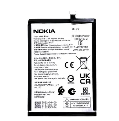 Nokia G21 Replacement Battery 5050mAh Lithium-Ion Battery for Reliable Power, Long-Lasting Performance, and Easy Installation.