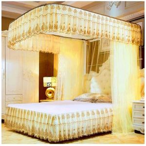 Two Stand Metallic Mosquito Net With Rail (4*6,5*6,6*6) Pink, Purple, White Cream