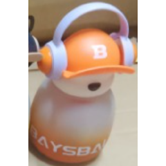 2026 Cute Cartoon Children's Plastic Water Bottles With Strap Straw 650ml Gradient Earphone Bear Water Bottle for Kids Student