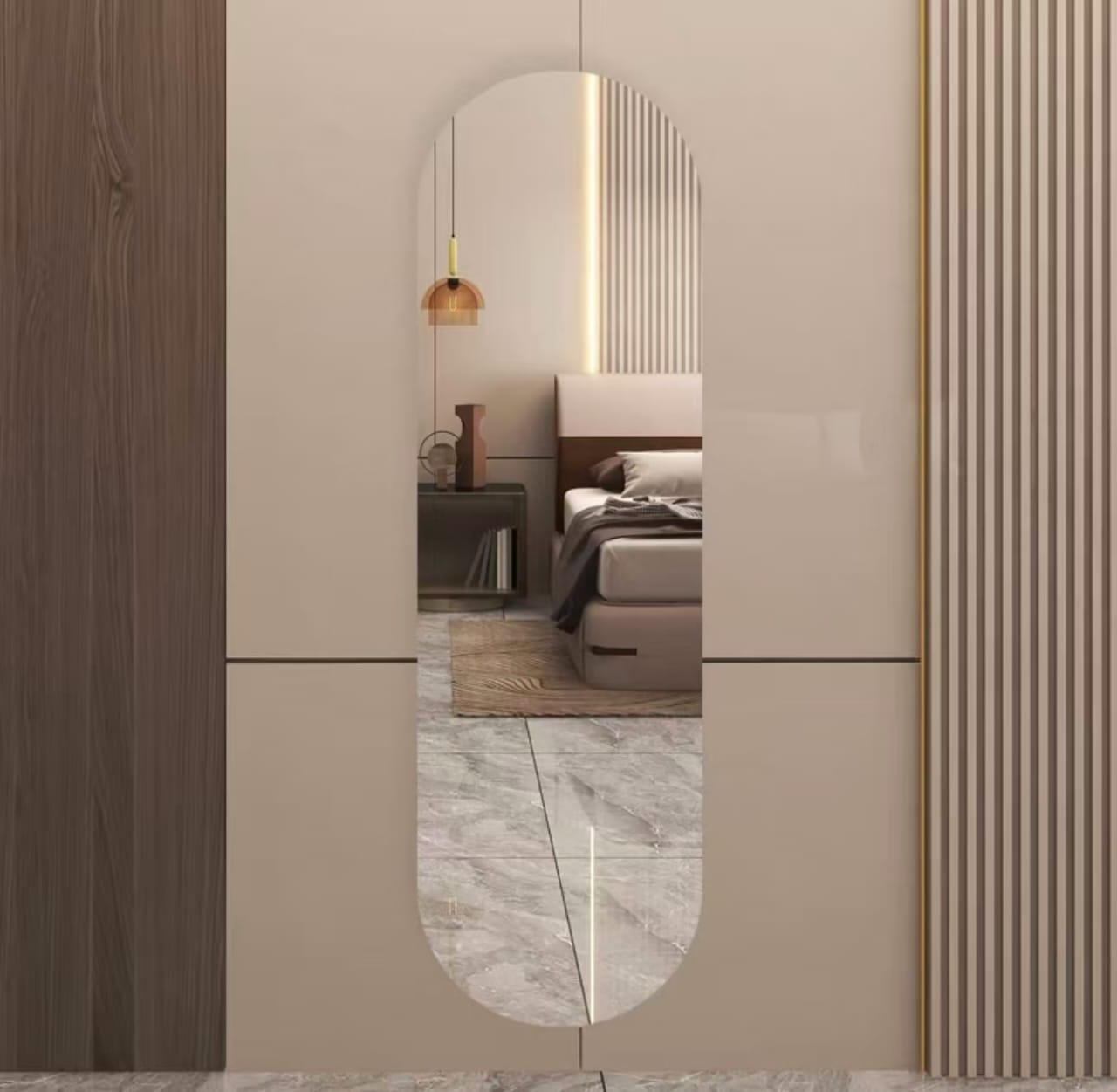 【Black Friday Offer】Peel and stick unbreakable flexible wall mirror full length 40x150cm.