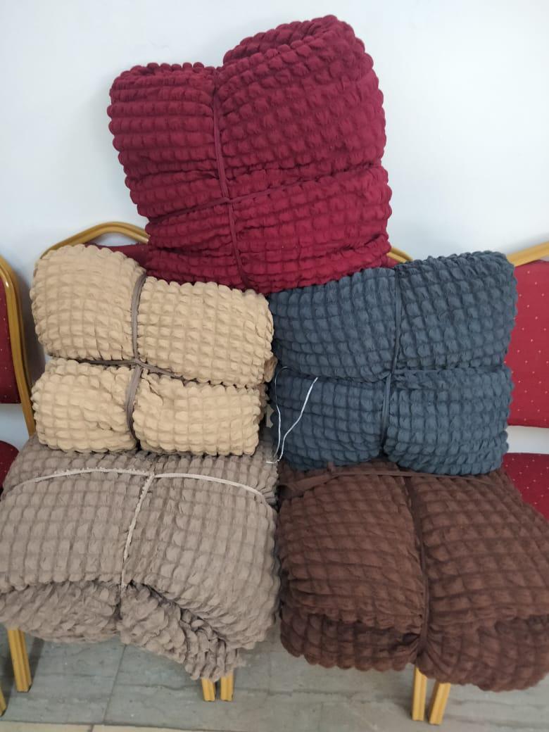 7 Seater Bubble Texture Stretch Sofa Seat Covers 7 Seater Set Elastic Couch Protector Modern Bubble Design 7 Seater Set: (3+2+1+1)