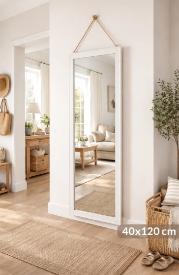 Modern Wall mirror Golden Wooden Frame Upgraded Full Length Wall Mirror 40×120cm Hanging Dressing Mirror Decorative Body Mirror for Bedroom Living Room Entryway