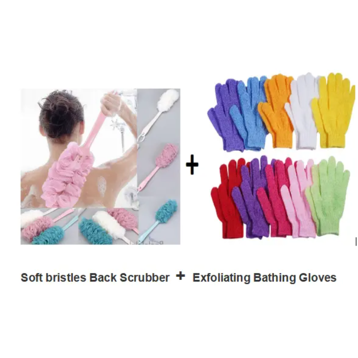 Bathing gloves Back scrubber soft bristle back scrubber and exfoliating bathing gloves for better skin care exfoliating bathing gloves back scrubber for bath shower bathroom use,face wash body wash