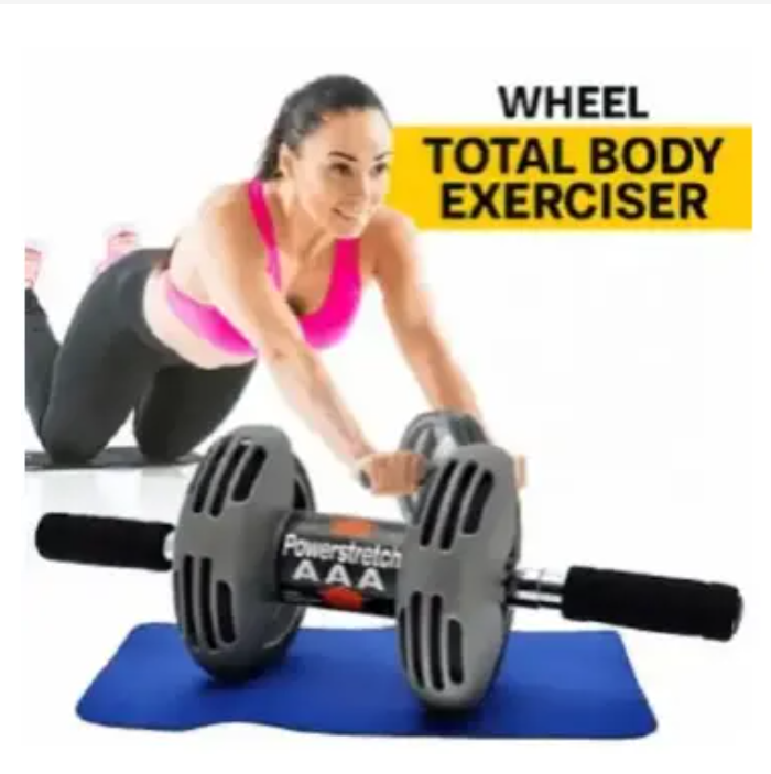 Abs roller power stretch AB Wheel Powerstretch Roller its strong rubber double wheel for stability when exercising Firm and tones abs. Strengthens whole body power stretch Roller arbs roller
