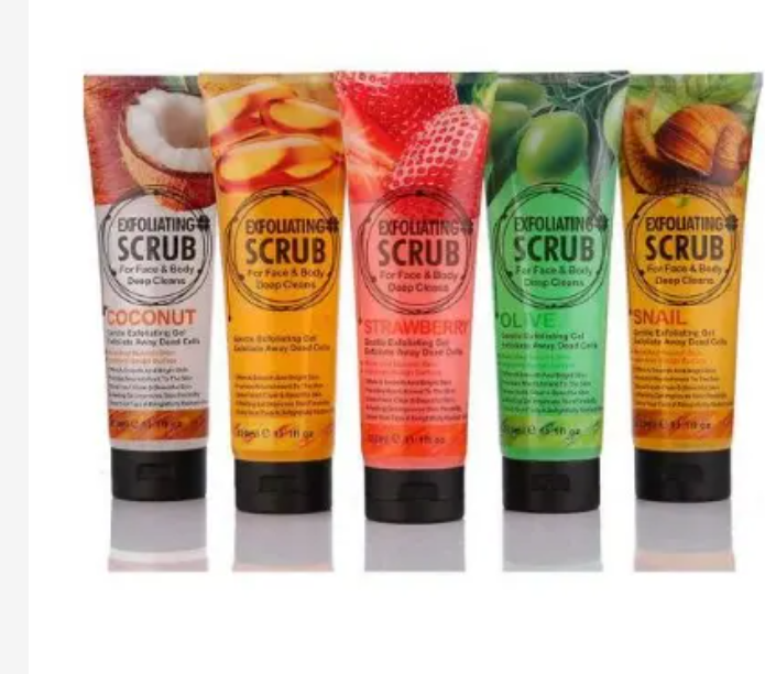 Exfoliating cream Gentle Exfoliating Gel Scrub for Face and Body wash 320ml Honey Strawberry lemon coffee Rice snail olive coconut aloe vera cucumber Exfoliating Deep Cleaning Face & Body