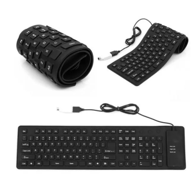 Foldable Flexible Keyboard For Laptop And Desktop USB Keyboard Extremly durable Layout