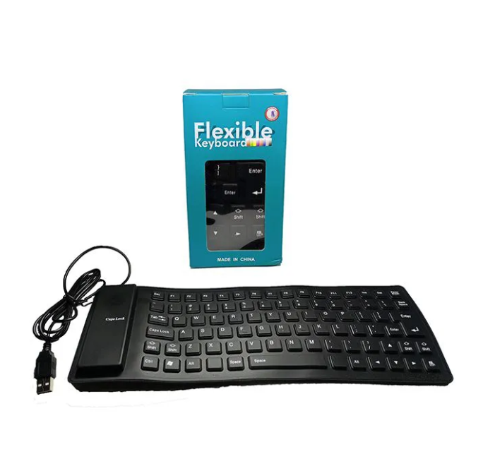 Foldable Flexible Keyboard For Laptop And Desktop USB Keyboard Extremly durable Layout