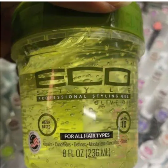 ECO STYLE Professional Styling Gel Olive Oil - All Hair Types - Repairs Conditions Defines Moisturizes Soothes Shines - Ecoco