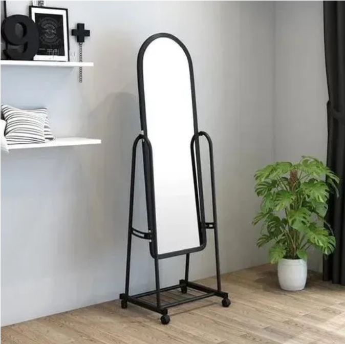 Full Length Dressing Mirror with Wheels and shoes Rack ,Dolls fitting room dressing mirror full-length mirror model rotating mirror furniture play set
