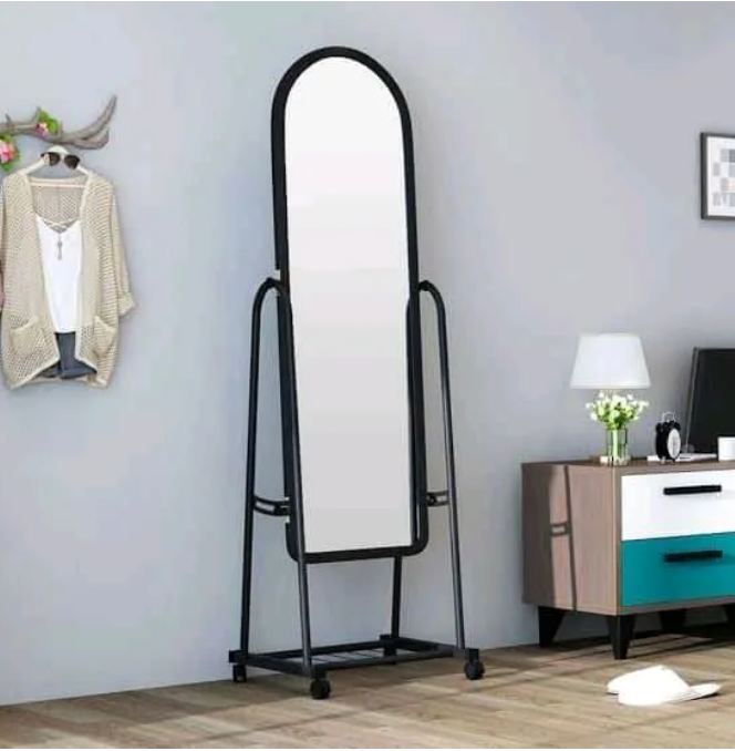 Full Length Dressing Mirror with Wheels and shoes Rack ,Dolls fitting room dressing mirror full-length mirror model rotating mirror furniture play set