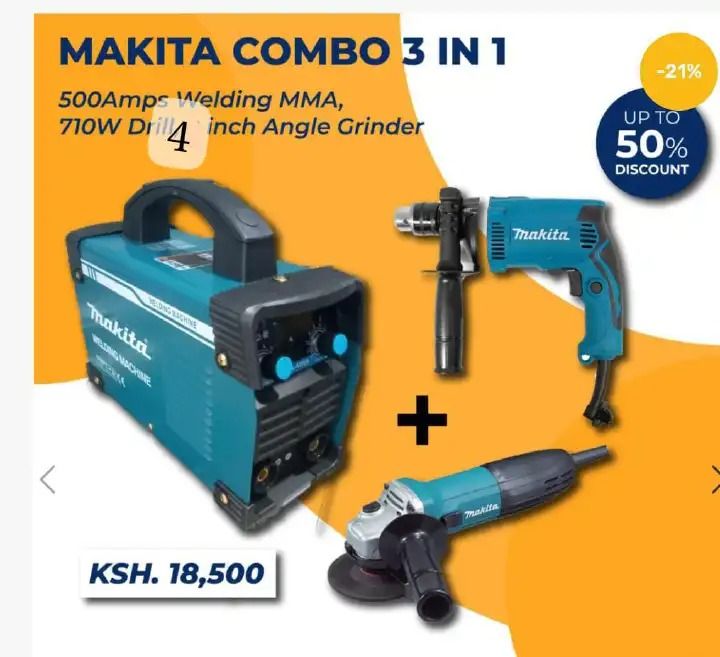 500A MMA MAKITA WELDING MACHINE / INVERTER (220V)+ FREE 4INC GRINDER+710W DRILL
