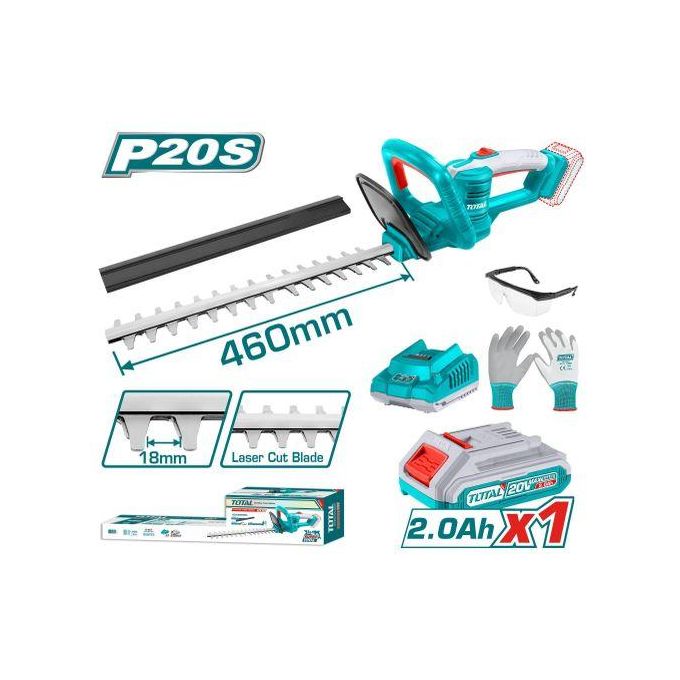 TOTAL POWERFUL LITHIUM ION CORDLESS HEDGE TRIMMER WITH FREE ACCESSORIES