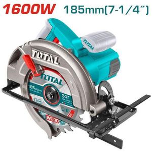 TOTAL 1600W Circular Saw, Heavy Duty Wood Cutting Tool Witha Long Electrical Cord, Powerful Motor, 185mm Blade Diameter,Vacuum Cleaner Adaptor, Aluminium Guard