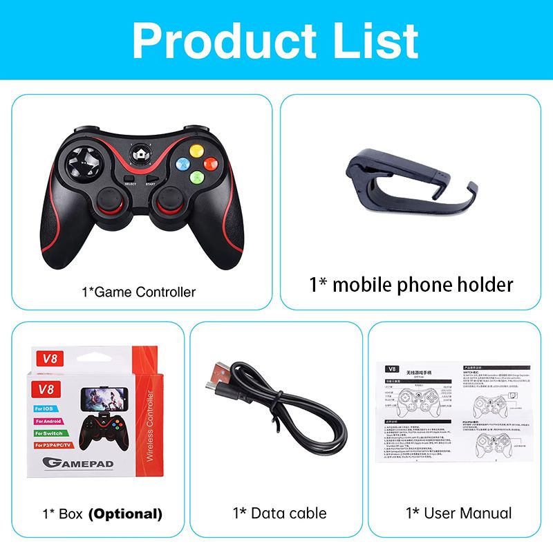 2.4G Bluetooth-Compatible Wireless Game Controller For Android Gamepad Console PC Joystick For PS3/PS4/Switch Controle Accessory