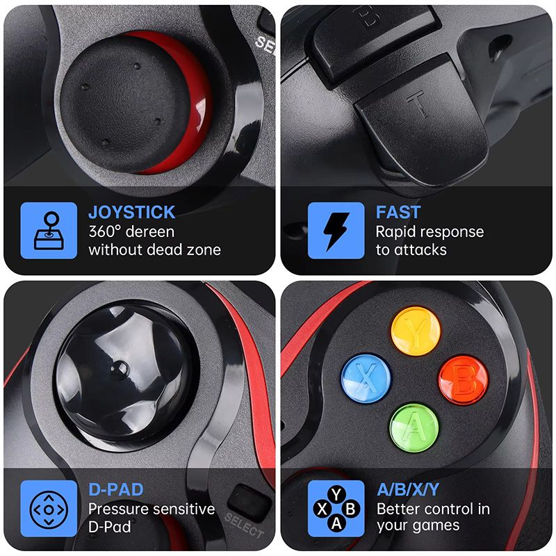 2.4G Bluetooth-Compatible Wireless Game Controller For Android Gamepad Console PC Joystick For PS3/PS4/Switch Controle Accessory